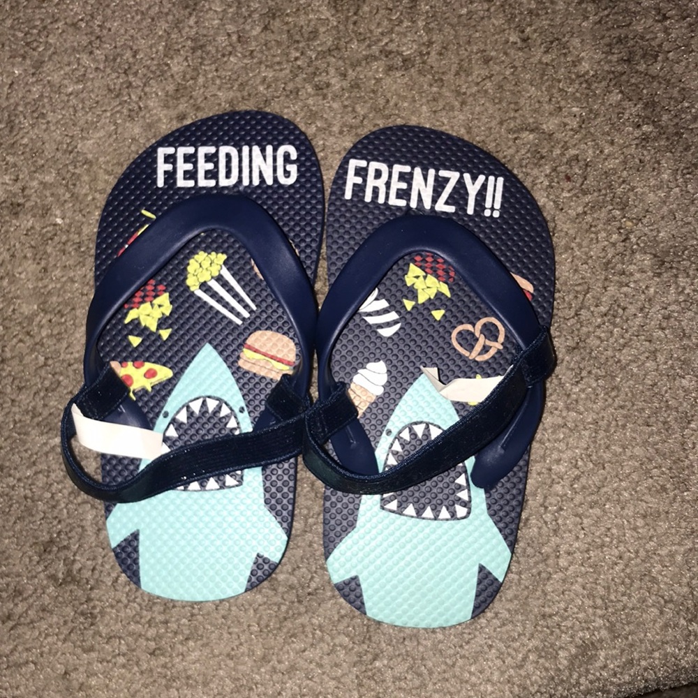 Children’s place shark flip flops
